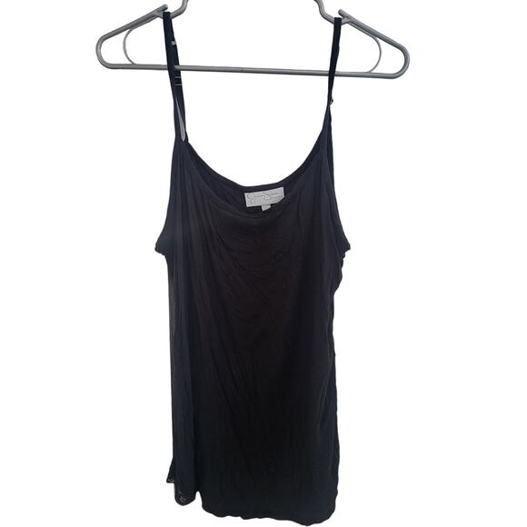 Jessica Simpson Black Maternity Cami Top with Lace Slits - Large - Picture 1 of 3